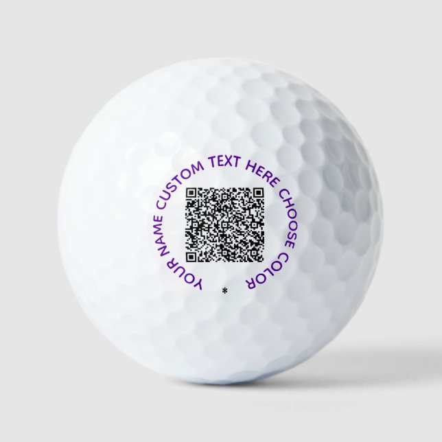 Your QR Code Scan and Custom Text Golf Balls Stamp (Front)