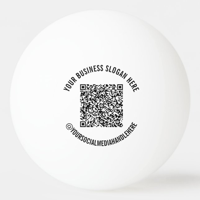 Your QR Code Scan and Custom Text Ping Pong Ball (Front)