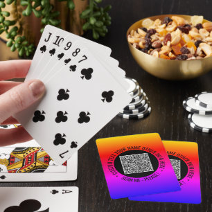 Your QR Code Scan and Custom Text Playing Cards