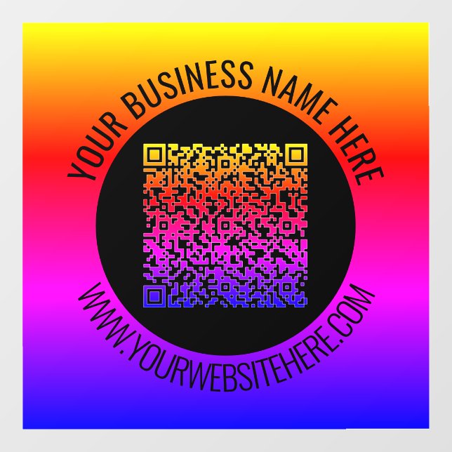 Your QR Code Scan and Custom Text Window Cling (Sheet)