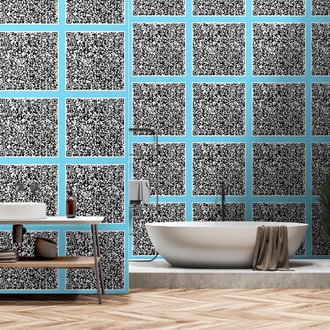 Your QR Code Scan Custom Colour Personalised Wallpaper (Bathroom)