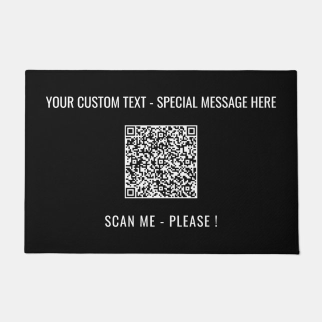 Your QR Code Scan Custom Text and Colours Doormat (Front)