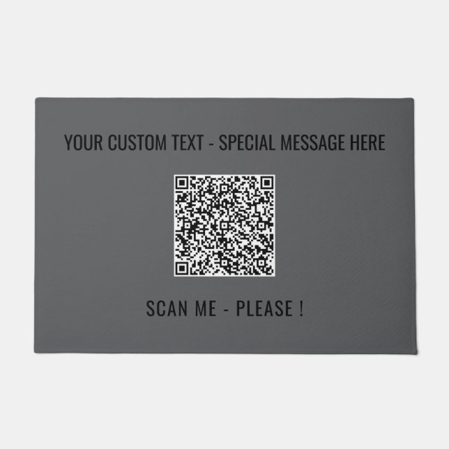 Your QR Code Scan Custom Text Doormat Choose Colou (Front)