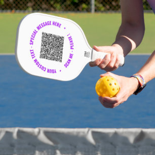 Your QR Code Scan Custom Text Pickleball Paddle