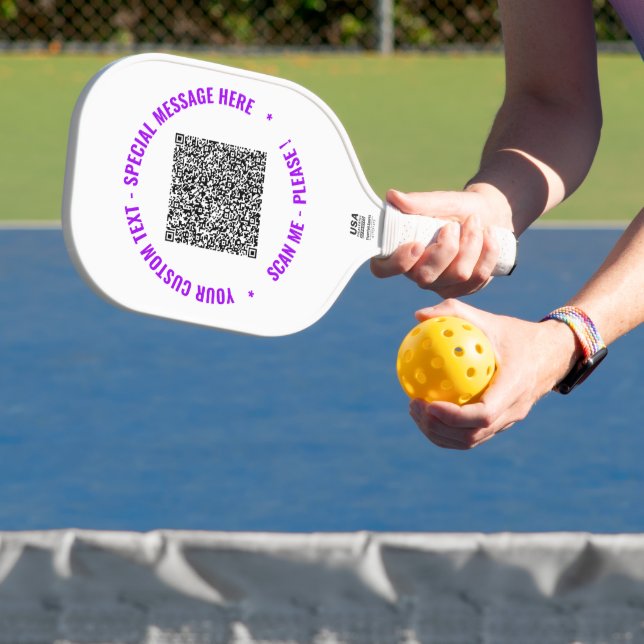 Your QR Code Scan Custom Text Pickleball Paddle (Insitu)