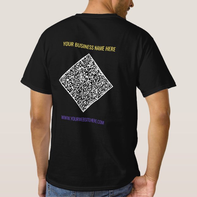 Your QR Code Scan Custom Text Promotional T-Shirt (Back)