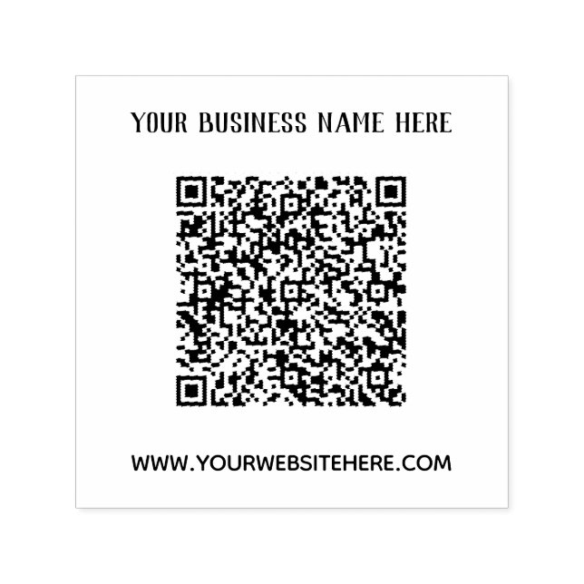 Your QR Code Scan Custom Text Self-inking Stamp (Design)