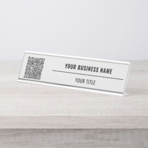 Your QR Code Scan Desk Name Plate Custom Colours