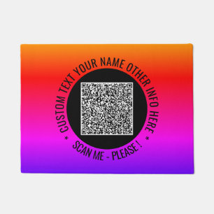 Your QR Code Scan Info and Custom Text Doormat