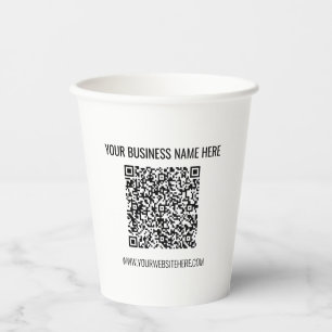 Your QR Code Scan Info and Custom Text Paper Cups