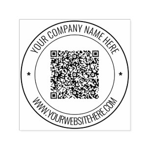 Your QR Code Scan Info and Custom Text Round Stamp