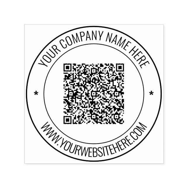 Your QR Code Scan Info and Custom Text Round Stamp (Design)