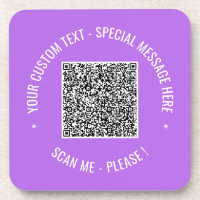 Your QR Code Scan Info and Text Beverage Coaster