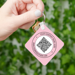 Your QR Code Scan Info Cuastom Text Keychain Gift