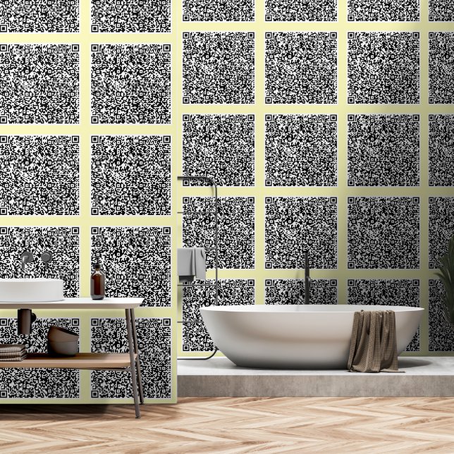 Your QR Code Scan Info Custom Colour Personalised Wallpaper (Bathroom)