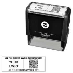 Your QR Code Scan Info Custom Text and Logo Stamp