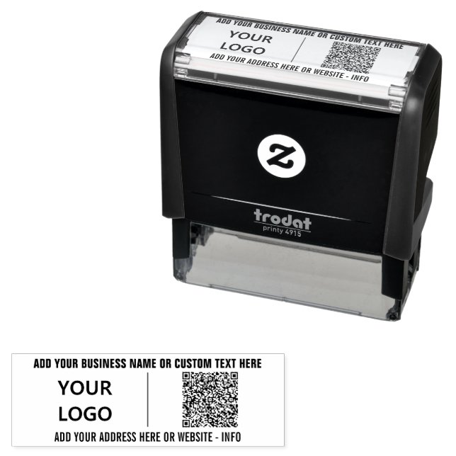 Your QR Code Scan Info Custom Text and Logo Stamp (In Situ)