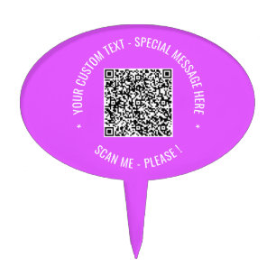 Your QR Code Scan Info Custom Text Cake Topper