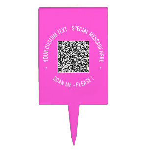Your QR Code Scan Info Custom Text Cake Topper