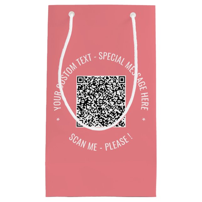 Your QR Code Scan Info Custom Text Colours Gift Ba Small Gift Bag (Front)