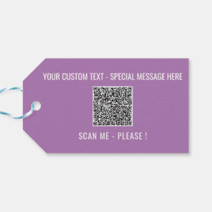 Your QR Code Scan Info Custom Text Colours Gift Ta Tags