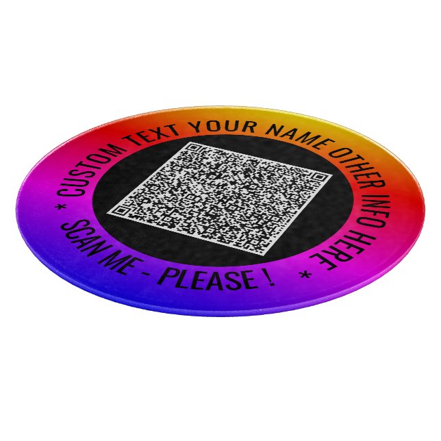 Your QR Code Scan Info Custom Text Cutting Board (Corner)