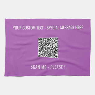 Your QR Code Scan Info Custom Text Kitchen Towel