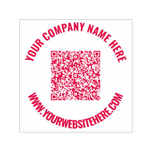 Your QR Code Scan Info Custom Text Round Stamp
