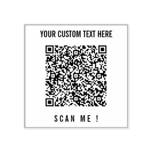 Your QR Code Scan Info Custom Text Rubber Stamp