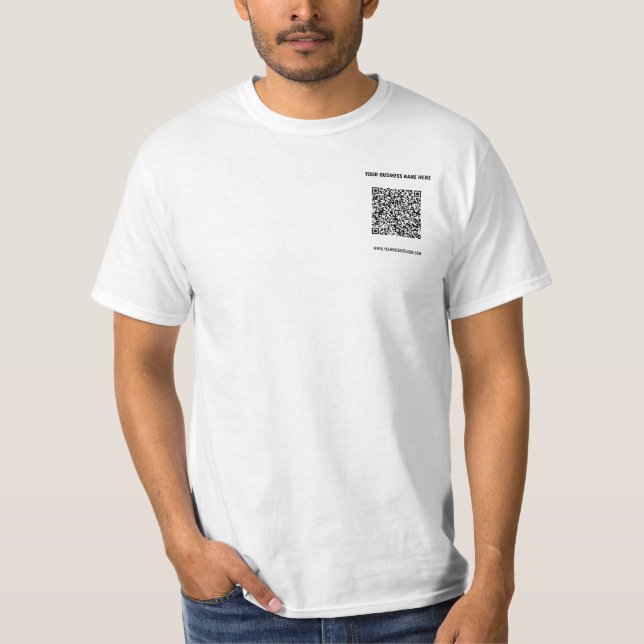 Your QR Code Scan Info Custom Text T-Shirt Gift (Front)