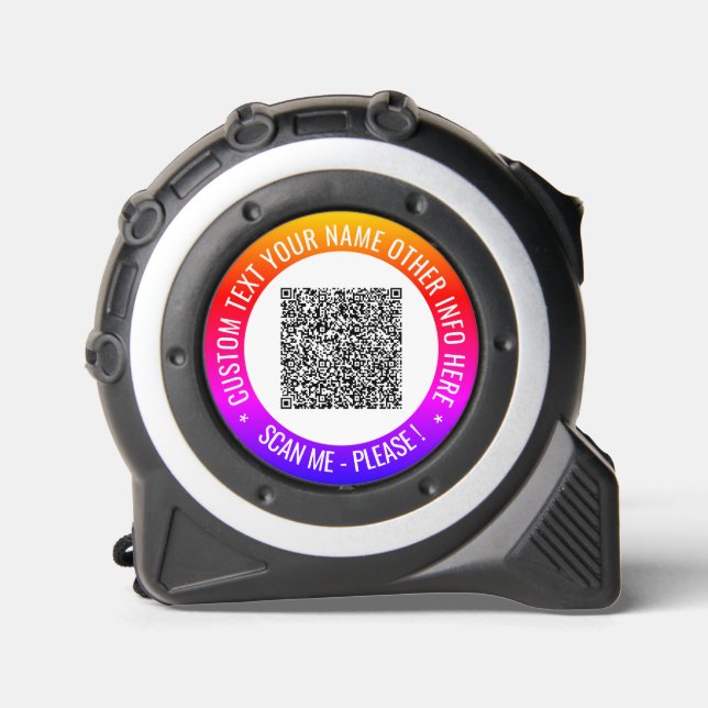 Your QR Code Scan Info Custom Text Tape Measure 1 (Front)