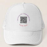 Your QR Code Scan Info Custom Text Trucker Hat<br><div class="desc">Custom Font and Colours Trucker Hat with Your QR Code Scan Info Text Personalised Promotional Business or Personal Modern Hats / Gift - Add Your QR Code - Image or Logo - photo / or text / more - Resize and Move or Remove / Add Elements - Image / Text...</div>