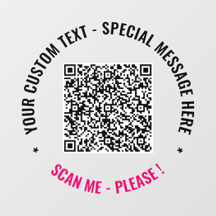 Your QR Code Scan Info Custom Text Window Cling