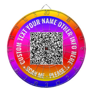 Your QR Code Scan Info Dart Board with Custom Text