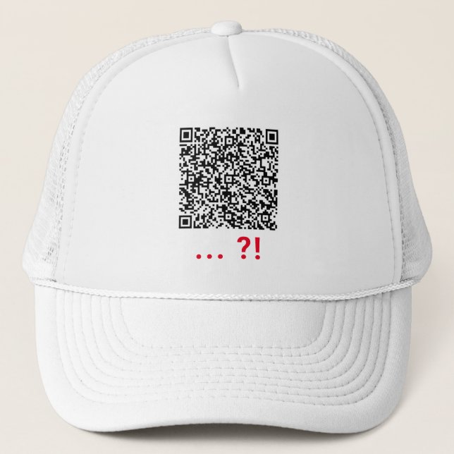 Your QR Code Scan Info Fun Personalise Trucker Hat (Front)