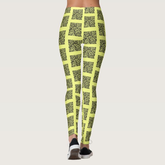 Your QR Code Scan Info Funny Leggings Custom Colou (Back)