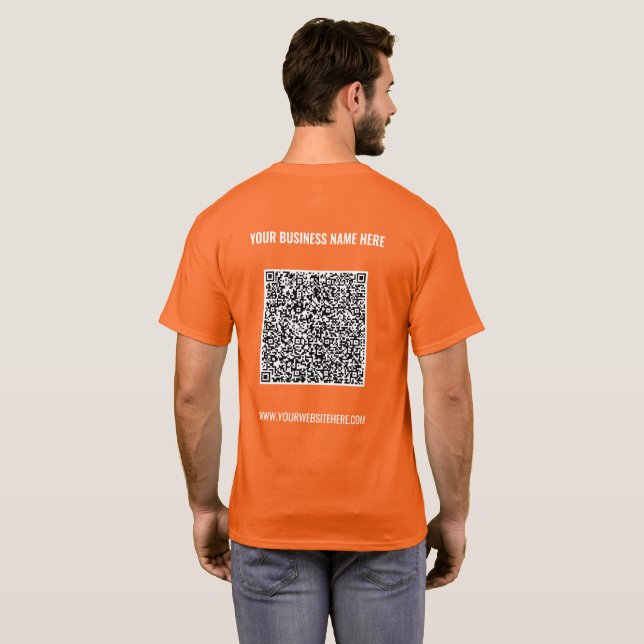 Your QR Code Scan Info Name Website T-Shirt Gift (Back Full)