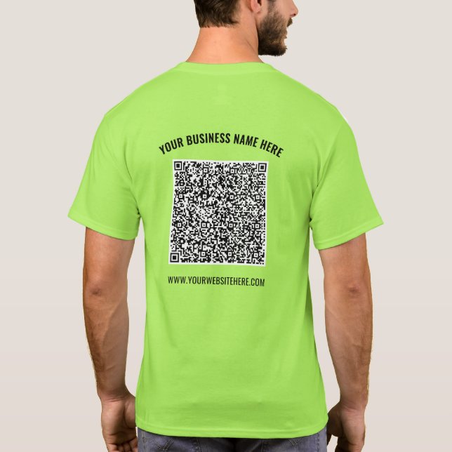 Your QR Code Scan Info Name Website T-Shirt Gift (Back)