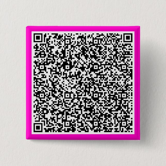 Your QR Code Scan Info Personalised Button Gift (Front)