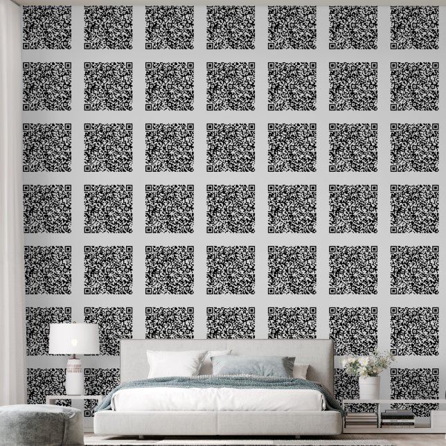Your QR Code Scan Info Personalised Custom Colour Wallpaper (Bedroom)