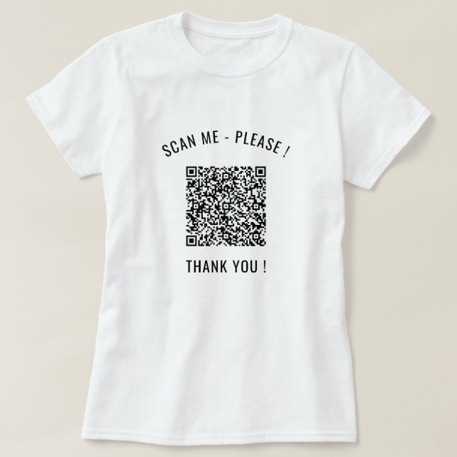 Your QR Code Scan Info Personalised Funny T-Shirt (Design Front)