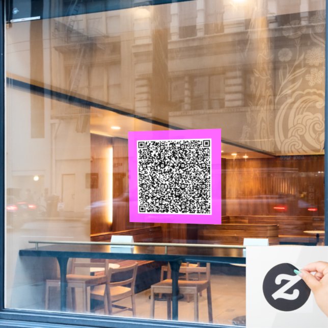 Your QR Code Scan Info Promotional Window Cling (Cafe Window)