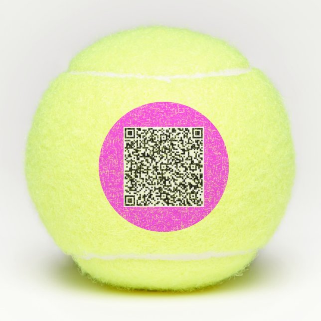 Your QR Code Scan Info Tennis Balls Custom Colours (Front)