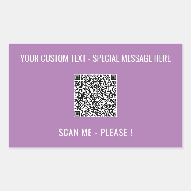 Your QR Code Scan Info Text and Colours Sticker (Front)