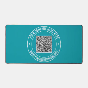 Your QR Code Scan Info Text and Custom Colors Desk Mat