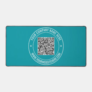 Your QR Code Scan Info Text and Custom Colours Desk Mat