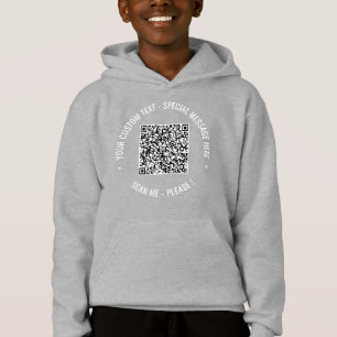 Your QR Code Scan Info Text Modern Hoodie Gift