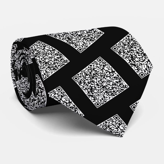 Your QR Code Scan Info Tie with Custom Colours (Rolled)