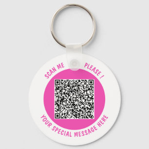 Your QR Code Scan Keychain Custom Text and Colours
