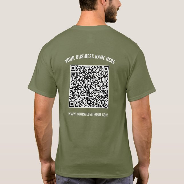 Your QR Code Scan Name Website Business T-Shirt (Back)